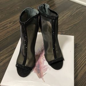 Jessica Simpson rhinestone mesh booties